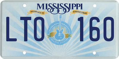 MS license plate LTO160