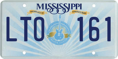 MS license plate LTO161