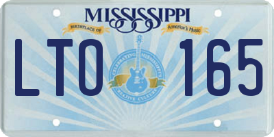 MS license plate LTO165