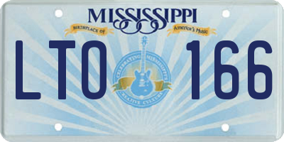 MS license plate LTO166