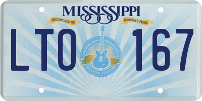 MS license plate LTO167
