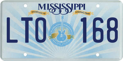 MS license plate LTO168