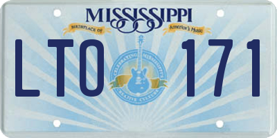 MS license plate LTO171