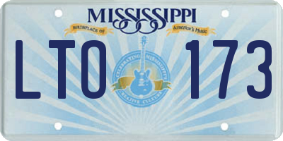 MS license plate LTO173
