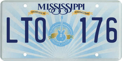 MS license plate LTO176
