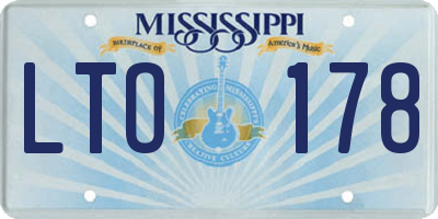 MS license plate LTO178