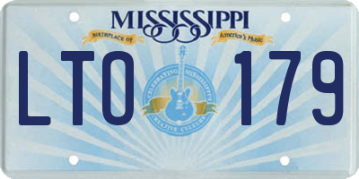 MS license plate LTO179