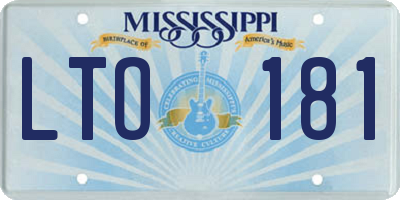 MS license plate LTO181