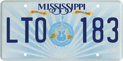 MS license plate LTO183