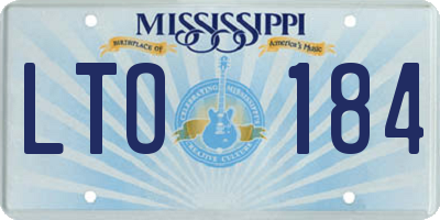 MS license plate LTO184