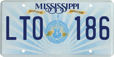 MS license plate LTO186