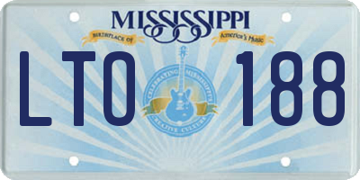 MS license plate LTO188