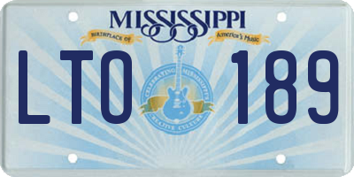 MS license plate LTO189