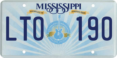 MS license plate LTO190