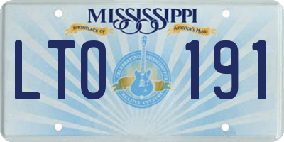 MS license plate LTO191