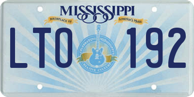 MS license plate LTO192
