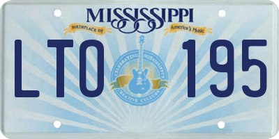 MS license plate LTO195