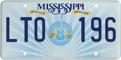 MS license plate LTO196