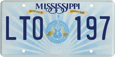MS license plate LTO197