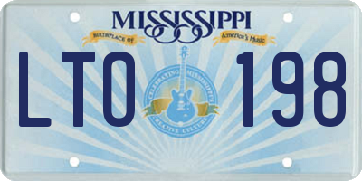 MS license plate LTO198