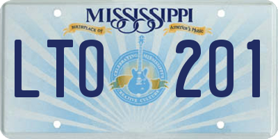 MS license plate LTO201