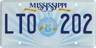 MS license plate LTO202
