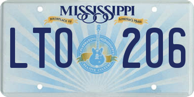 MS license plate LTO206