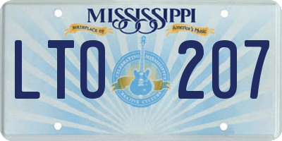 MS license plate LTO207