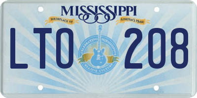 MS license plate LTO208