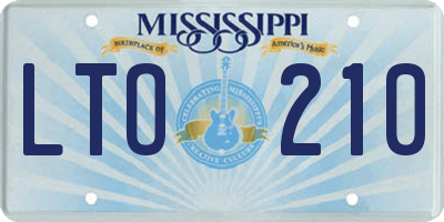 MS license plate LTO210