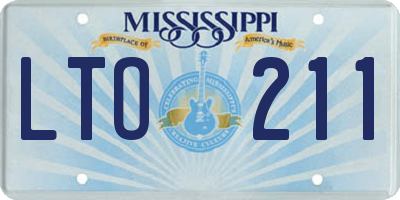 MS license plate LTO211