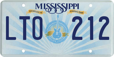 MS license plate LTO212