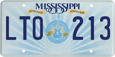 MS license plate LTO213