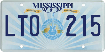 MS license plate LTO215