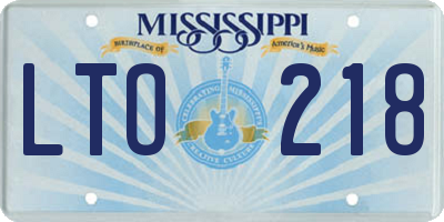 MS license plate LTO218