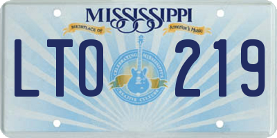 MS license plate LTO219