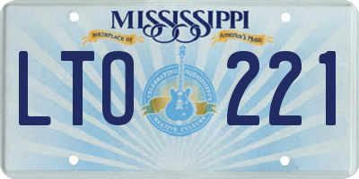 MS license plate LTO221