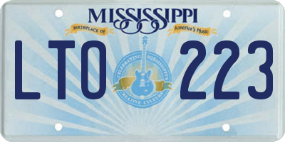 MS license plate LTO223