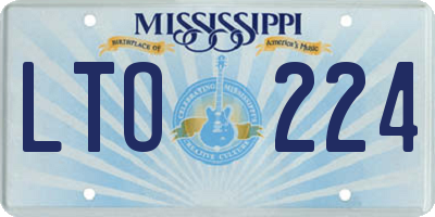 MS license plate LTO224