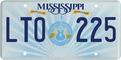 MS license plate LTO225