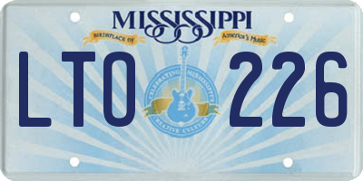 MS license plate LTO226