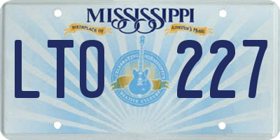 MS license plate LTO227