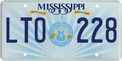 MS license plate LTO228