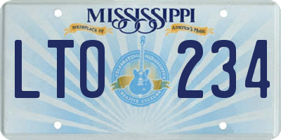 MS license plate LTO234