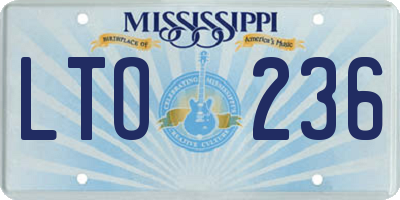 MS license plate LTO236