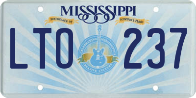 MS license plate LTO237