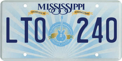 MS license plate LTO240