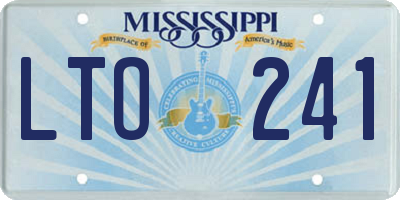 MS license plate LTO241