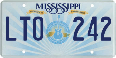 MS license plate LTO242