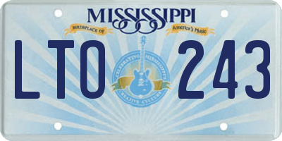 MS license plate LTO243